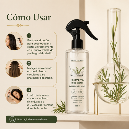 Spray Romero & Agua de Arroz - 200 ml